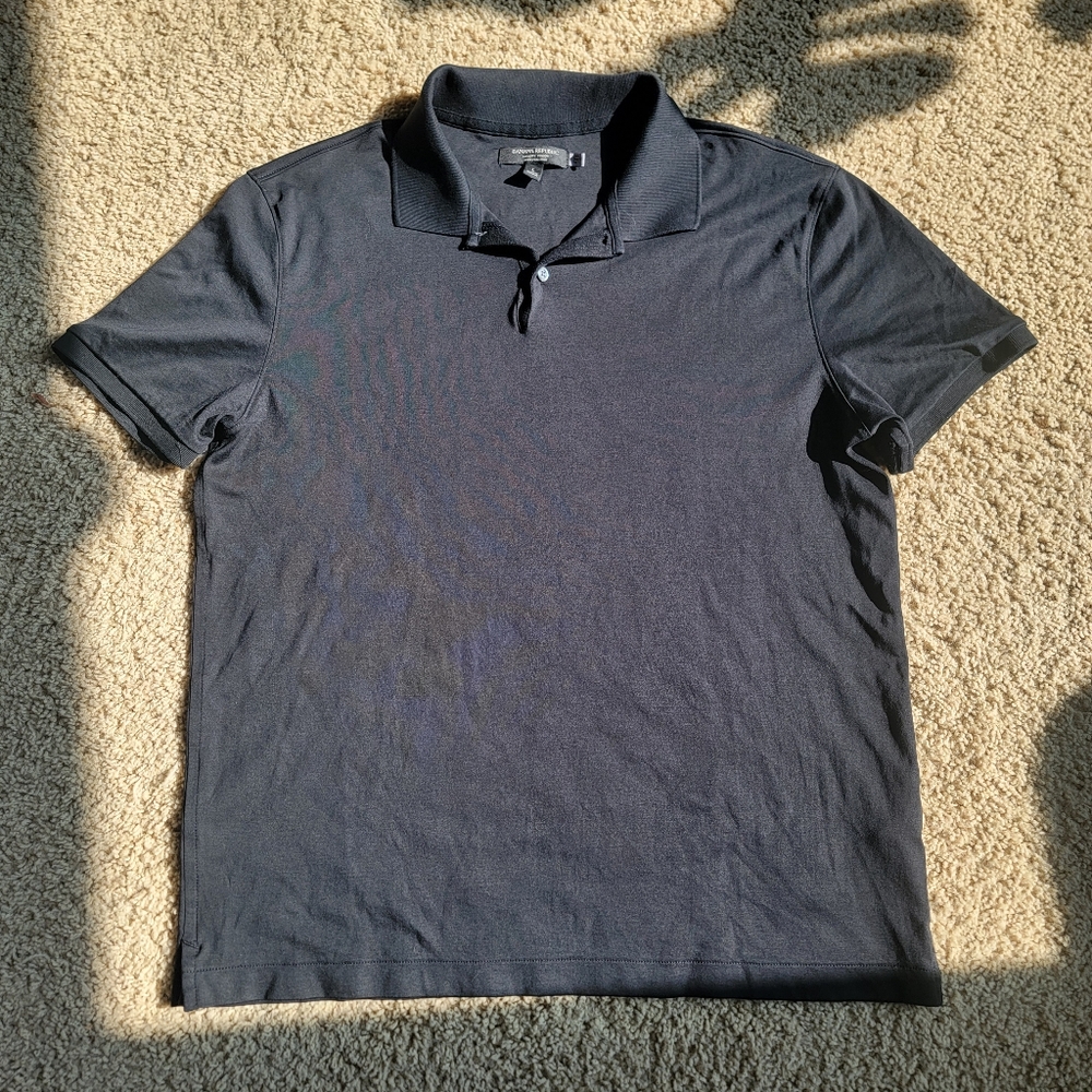Banana Republic Luxury Touch Performance Black Short Sleeve Polo - Large - EUC!